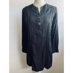 Black Lightweight Tunic Dress Top Size Small